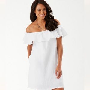 Tommy Bahama White Off-Shoulder Dress